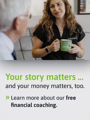 Mobile optimized Financial Coaching Banner.